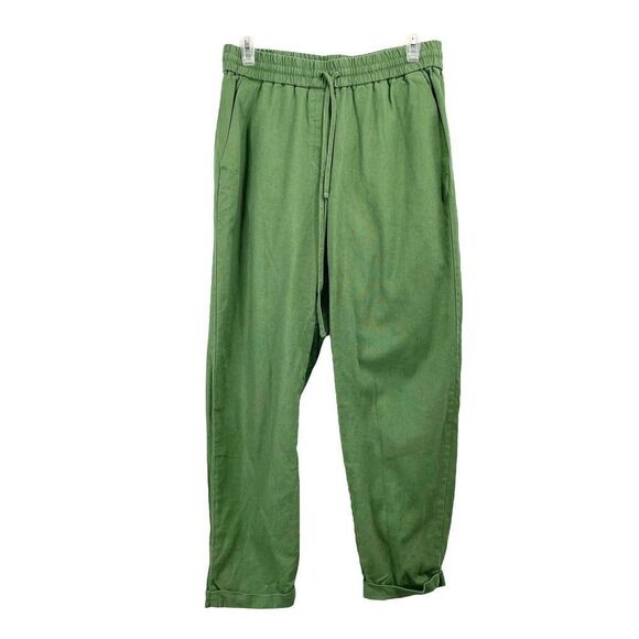 J. Crew linen blend drawstring pants Sz‎ 6 utility green - Picture 2 of 8